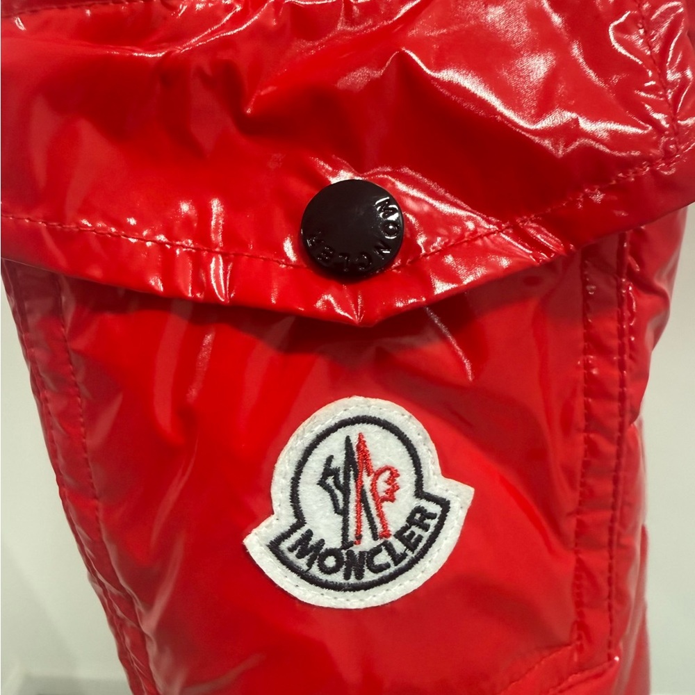 Moncler Women’s Bright Red Shiny Puffer Coat - Picture 6 of 9